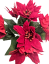 Poinsettia Poinzercia Vianočná ruža a Bobuľe kytica x7 26cm červená