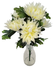 Künstliche Chrysanthemen Strauß x5 Creme 50cm - Niedriger Preis