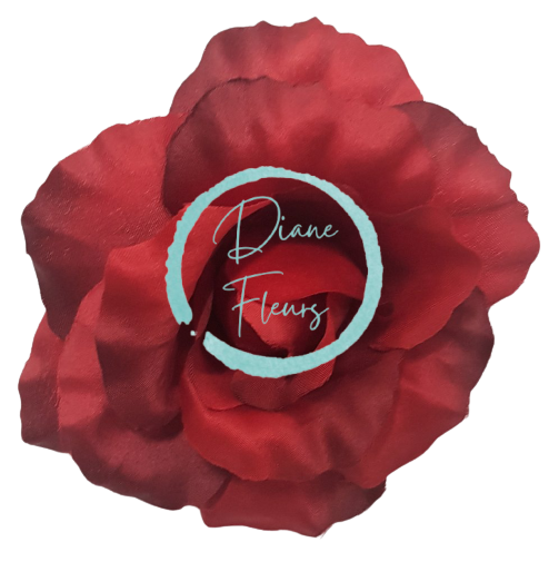 Główka kwiatowa róży O 13cm czerwona sztuczna