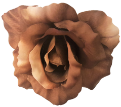 Główka kwiatowa róży O 13cm brązowa sztuczna