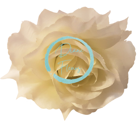 Główka kwiatu róży O 10cm kremowa sztuczna