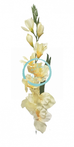 Gladiola kusová do vázy 78cm žlutá umělá