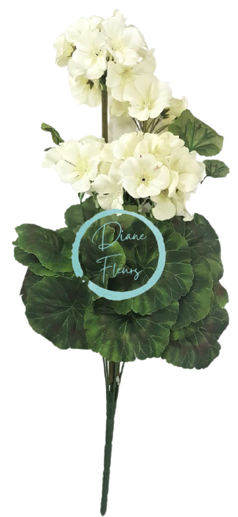 Umelý Muškát Pelargónia x9 biela 45cm