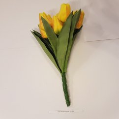 Tulipány kytica x9 žltá 33cm umelá