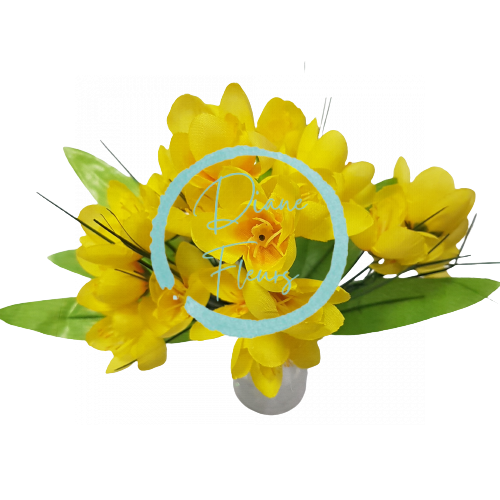 Artificial Crocus Flower bouquet x7 30cm Yellow