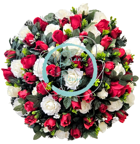 Luxusný umelý veniec Exclusive ruže a doplnky 70cm