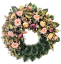 Künstliche Trauerkranz Exklusiv Pfingstrosen, Gerberen, Sedum und Zubehör Ø 100cm