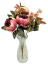 Luxusní kytice Pivoňky Peonie 48cm umělá růžová, vínová