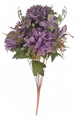 Künstliche Chrysantheme & Lilie Strauß "12" 50cm Lilac