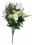 Ruža, alstromerija i karanfil x18 buket bijela 50cm umjetna