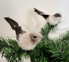 Christmas bird with Clip 2 pcs 15cm x 4cm - the price is for 2 pcs