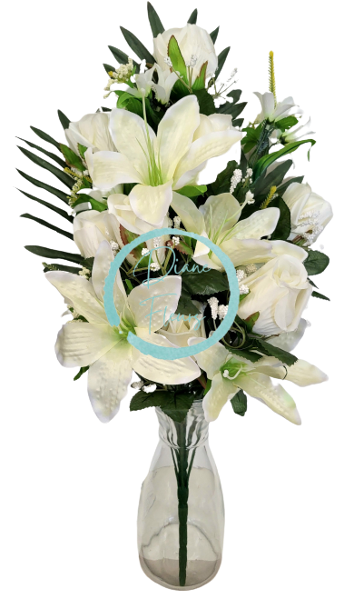 Ruža & Lalia kytica x18 krémová 62cm umelá