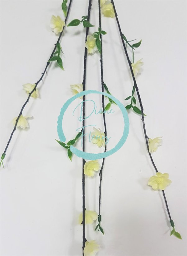 Künstliche Dekoration Zweig mit blumen mint 88cm