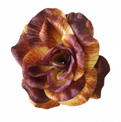 Růže hlava květu 3D 10cm hnědá & vínová umělá