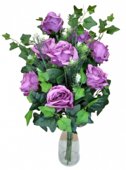 Artificial Exclusive Garden Hand Tied Bouquet Roses and Accessories 70cm