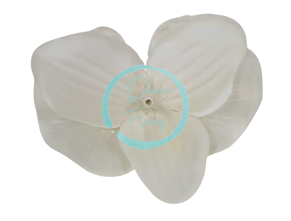 Cap de floare de orhidee 10cm x 8cm alb flori artificiale - pretul este pentru un pachet de 24 buc