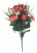 Róża, Alstromeria i Goździk x18 bukiet czerwony 50cm sztuczny