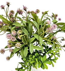 Dekorace přízdoba zeleň malé kvítky umělá 30cm fialová