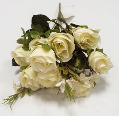 Künstliche Rosen Blume "10" Weiß 12,6 inches (32cm)