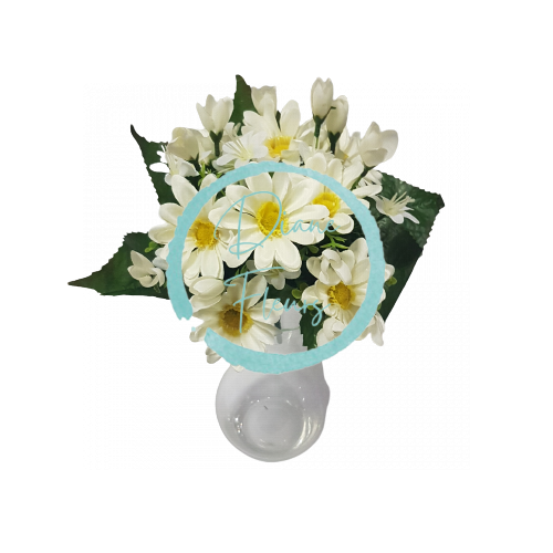 Artificial Marguerites Bouquet x10 32cm Cream