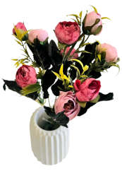 Ranunculus kytica x6 28cm ružová umelá