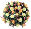 Luxusný smútočný veniec borovicový exclusive ruže, ranunculus a doplnky 65cm