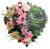 Pogrebni vijenac "Srce" umjetni božuri, ranunkuluse, eukaliptus i dodaci 40cm x 40cm