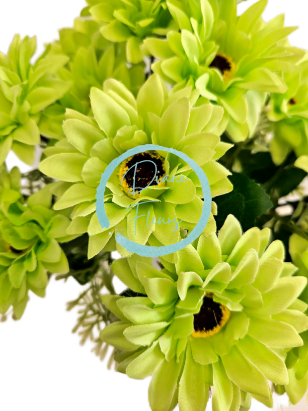 Букет от магаритки х11 32 см зелен изкуствен